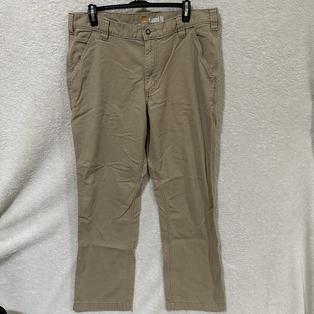 Carhartt Mens Pants Size 36x32* Khaki‎ Relaxed Fit 102291-253 Workwear Outdoor